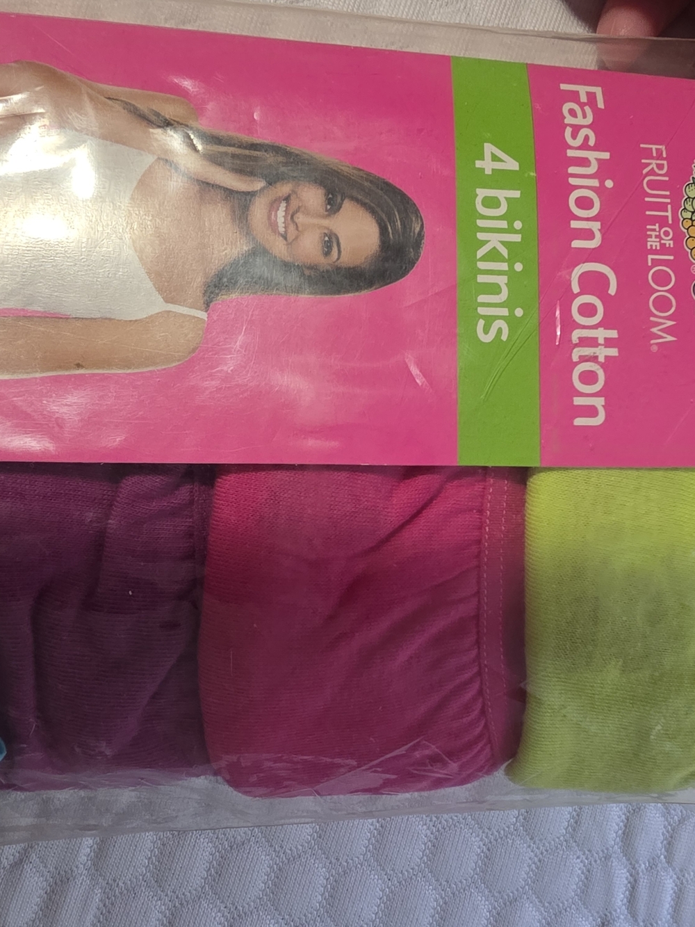 Fruit of the Loom Girls Bikini Briefs - Hot Pink, Magenta & Lime